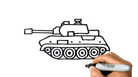 How To Draw A Tank Easy Step By Step Youtube