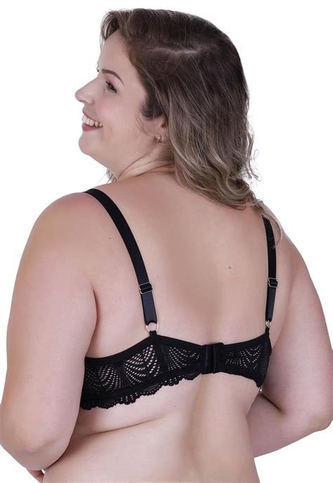 Sutiã Diva Plus Concept Lingerie Preto e Romance