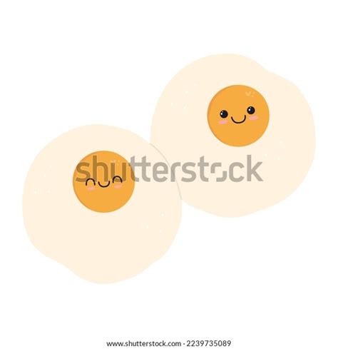 Vector Cartoon Illustration Scrambled Eggs Cute Stock Vector (Royalty ...