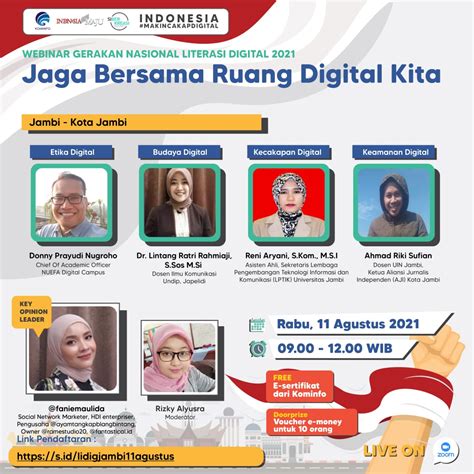 Webinar Literasi Digital Kota Jambi Jaga Bersama Ruang Digital Kita