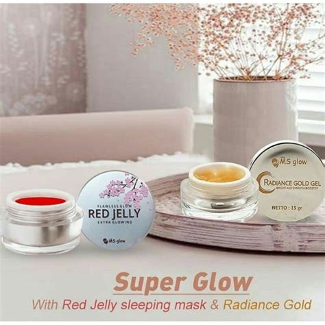 Jual Ms Glow Flawless Red Jelly Radiance Gold Gel Ms Glow Pelembab