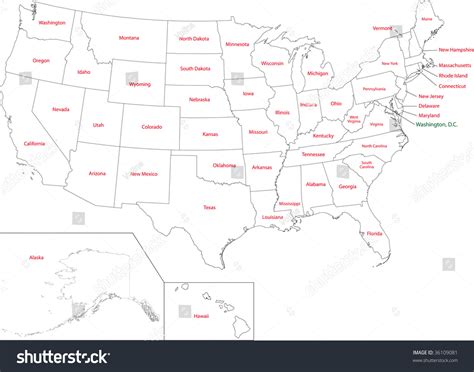 Outline Usa Map States Stock Illustration 36109081 | Shutterstock