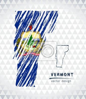 Map Of Vermont With Hand Drawn Sketch Pen Map Inside Vector Posters