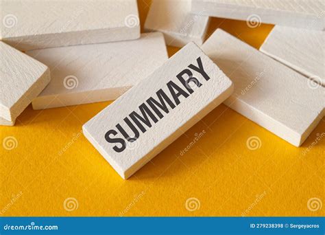 Summary Word Concept On Building Blocks Text Stock Photo Image Of