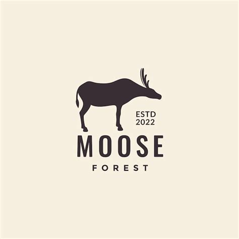 Vetor de design de logotipo hipster de silhueta mínima de floresta de