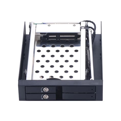 Dual Bay 2 5 Inch SATA Aluminum Internal HDD SSD Case With Trayless Mobile Rack Hot Swap