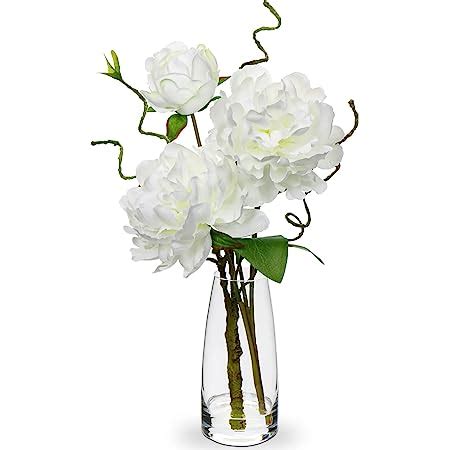 Amazon de 12 pcs Künstliche Blumen Calla Lilie mit Glasvase Decor