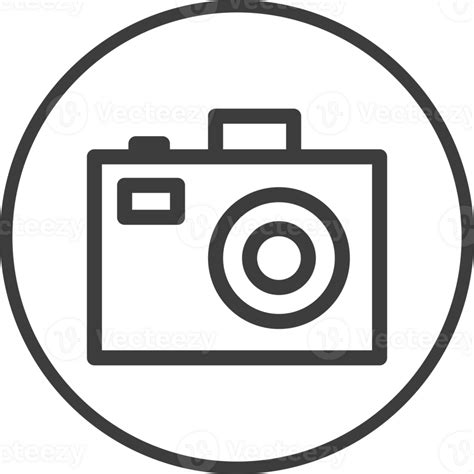 Camera Icon In Thin Line Black Circle Frames Png