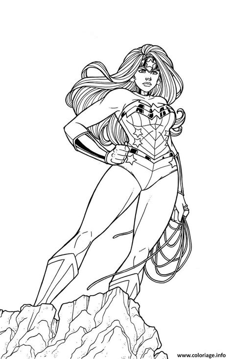 Coloriage Wonder Woman At The Top Pour Adulte Dc Comics JeColorie