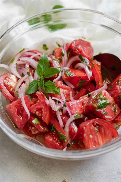 Marinated Tomato Salad With Herbs Real Greek Recipes