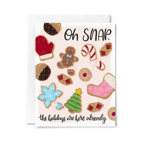 Oh Snap Gingerbread Cookie Greeting Card Paperbunnypress