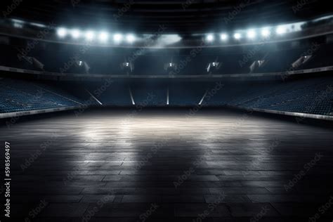 Stadium with lights background for display Generative AI Stock ...