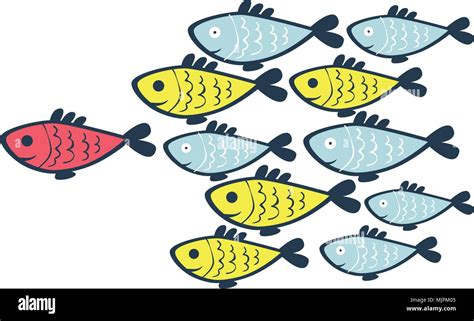 School Of Fish Stock Vector Image Art Alamy