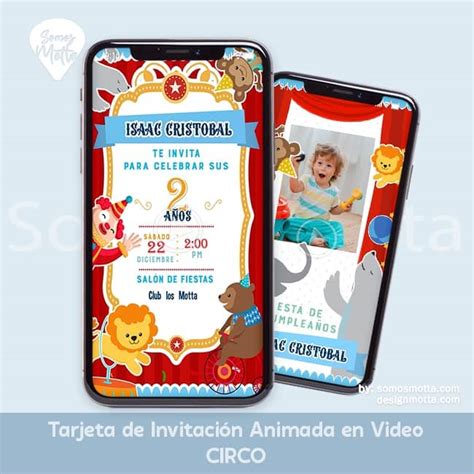 TARJETA DE INVITACIÓN CIRCO DE CARNAVAL Somos Motta