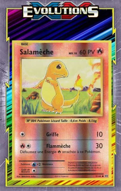 SALAMÈCHE REVERSE XY12 Evolutions 9 108 Carte Pokemon Française