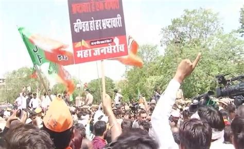 Water Cannons Used As Bjp Protests Against Ashok Gehlot Government