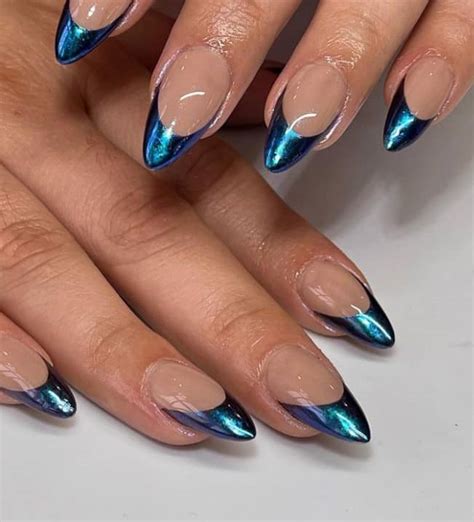 60 Blue French Tip Nails For A Trendy Manicure