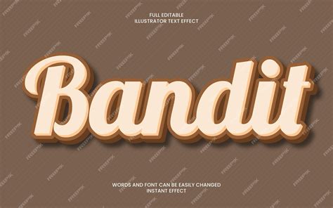 Premium Vector Bandit Text Effect