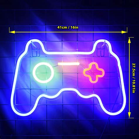 Led Game Neon Sign Gamepad Shape Led Sign Light Gamer Gift For Teen