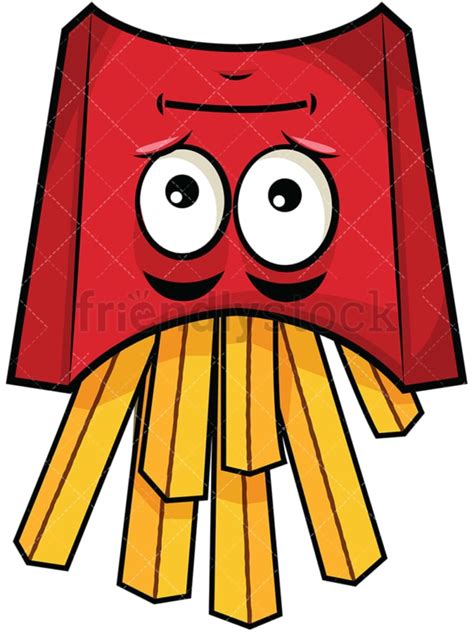 Surprised French Fries Emoji Cartoon Vector Clipart Friendlystock