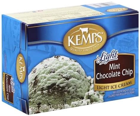 Kemps Light Mint Chocolate Chip Ice Cream Qt Nutrition