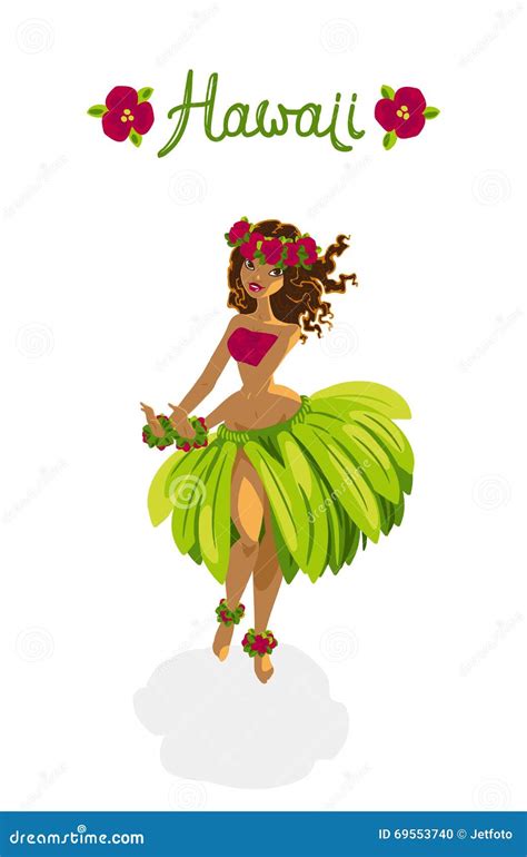 Beautiful Girl Hula Dancer Stock Vector Illustration Of Laka