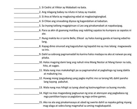 Panuto Salungguhitan Ang Pang Uring Ginamit Sa Bawat Pangungusap At