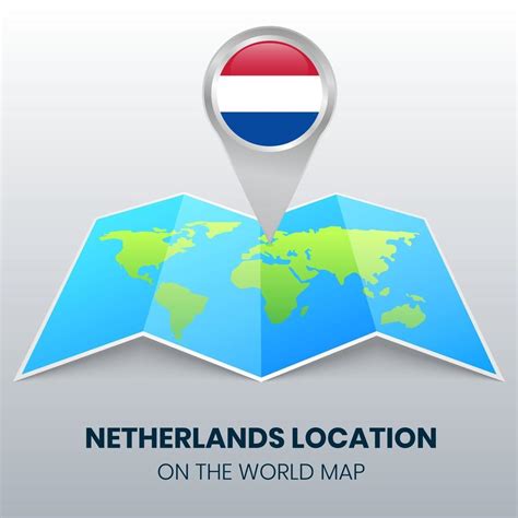 Locatie Icoon Van Nederland Op De Wereldkaart Ronde Pin Icoon Van