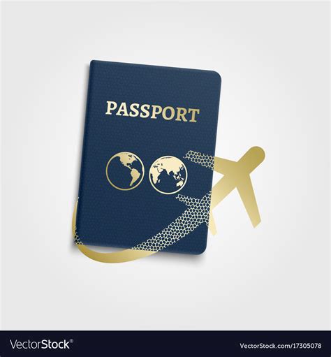 Passport International Id And Airplane Royalty Free Vector