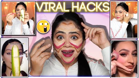 Omg 🤯testing Viral And Weird Makeup Hacks Banana Hack 🍌 Do Watch Hacks