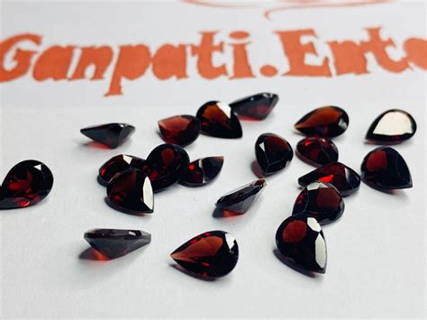 Natural Garnet Faceted Pear Cut 9x7 MM Calibrated Size Loose Gemstone E