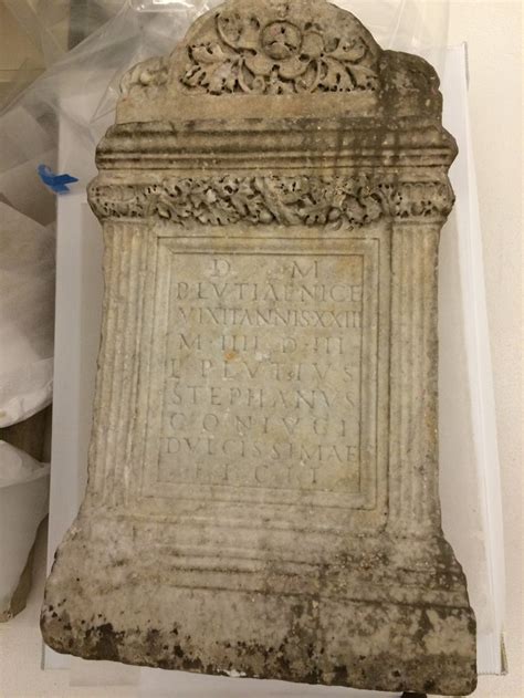 Roman Tombstone With Latin Epitaph Which Roughly Translates As To The