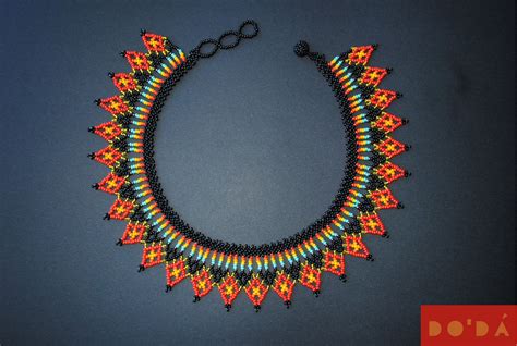 Indigenous Necklace Multicolored And Hand Beaded Hand Etsy España