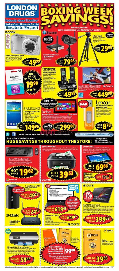 London Drugs Boxing Day Flyer (Boxing Week Savings Dec 26, 2013 - Jan 1 ...