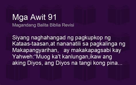 Mga Awit 91 Rtpv05 Magandang Balita Biblia Revisi Biblics