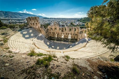 Teatro Del Atticus De Herodes Acr Polis De Atenas Grecia Foto De