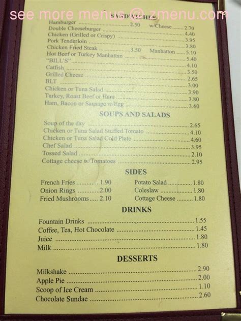 Menu At Sams Cafe Champaign