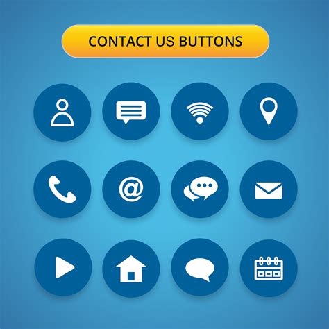 Contact Us Blue Button Set 1233660 Vector Art At Vecteezy