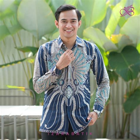 Jual Anggita Navy Setelan Baju Kebaya Batik Modern Couple Wisuda