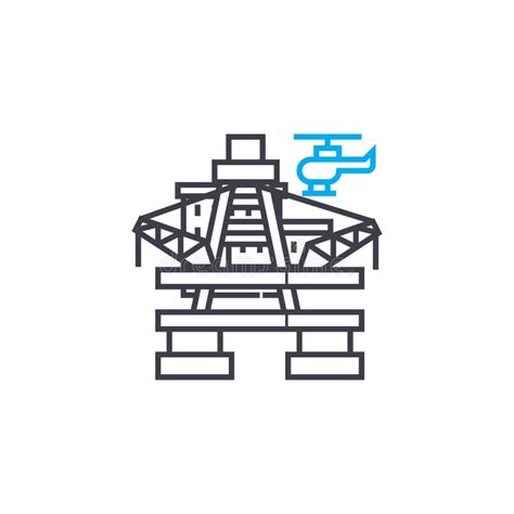 Conceito Linear Do ícone Da Plataforma Petrolífera Linha Sinal Da
