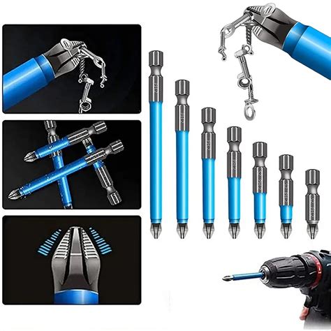 7pcs Hexagonal Handle Magnetic Anti Slip Drill Bit Set Ph2 Phillips Bit