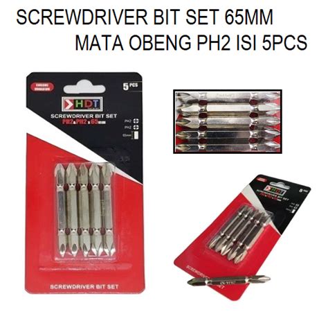 Hdt Mata Obeng Angin Ph Set Pcs Plus Mm Screwdriver Bit Mata