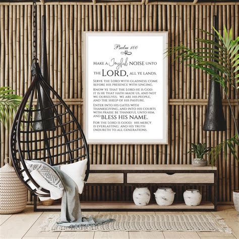 Psalm 100 KJV Printable Make A Joyful Noise Print Bible Verse Etsy