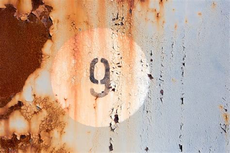 Number 9 Old Painted Metal Panel Stock Photos Free And Royalty Free