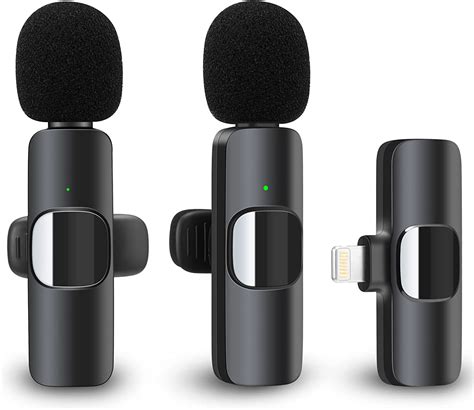 Wireless Lavalier Microphone for iPhone iPad, Plug-Play Wireless Mic for Recording, Live Stream ...