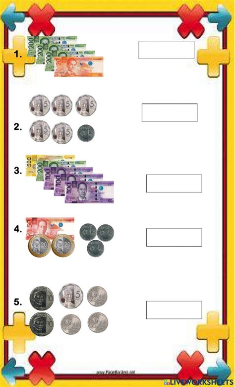 Philippine Money Worksheet For Counting Practice