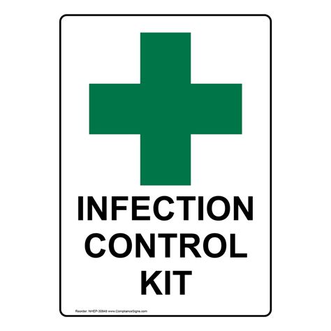 Infection Control Kit Sign With Symbol Nhe 30848