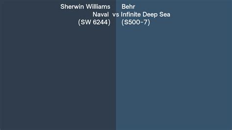 Sherwin Williams Naval SW 6244 Vs Behr Infinite Deep Sea S500 7