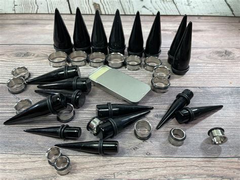 big ear gauges  mm stretching kit taper steel tunnels aftercare