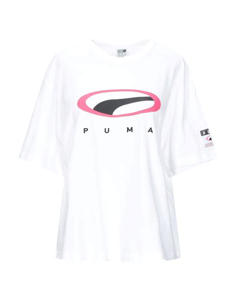 PUMA Cotton T-shirt in White - Lyst